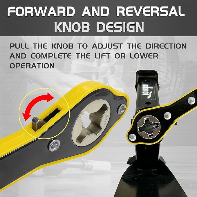 Car Universal Jack Ratchet Wrench Tool, 360° Swivel
